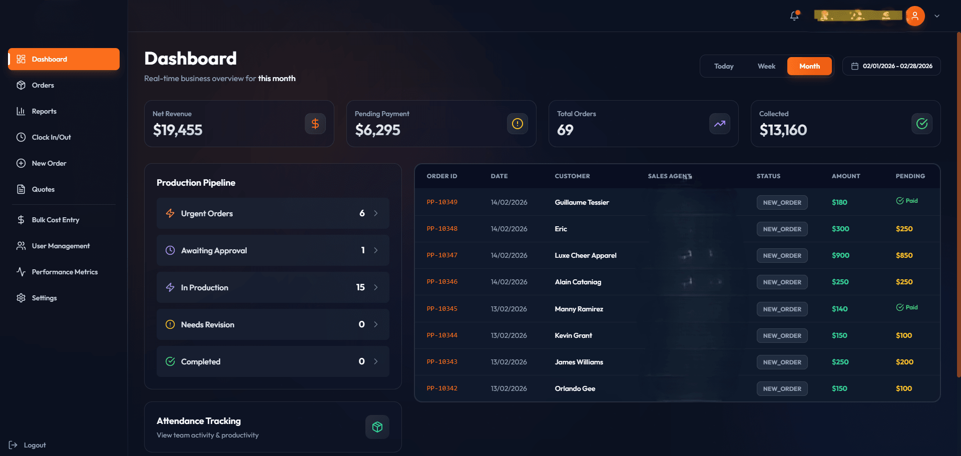 Enterprise Operations - Custom Business Dashboard